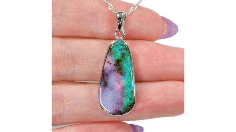 An Australian Boulder Opal Pendant ideal for everyday wearing